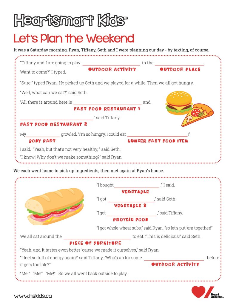 Let S Plan The Weekend Heartsmart Kids邃